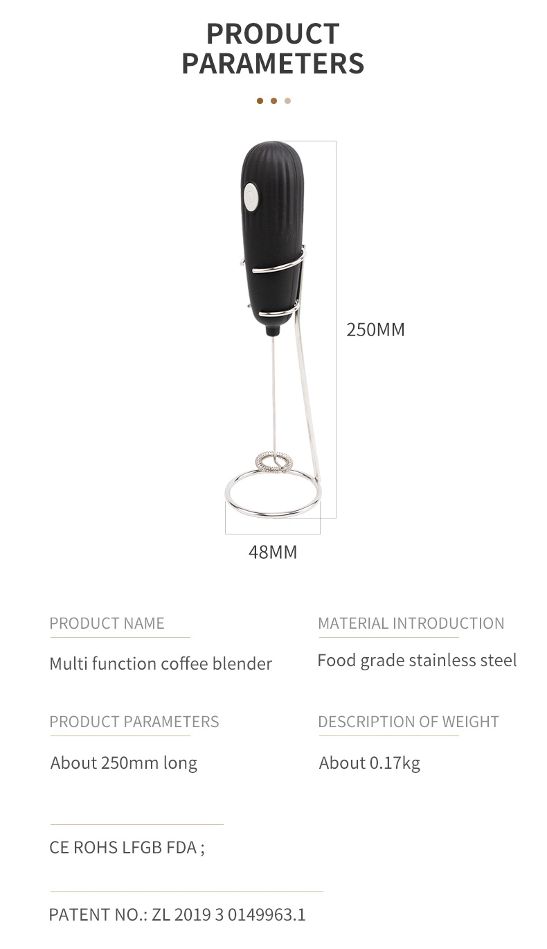 Stainless Steel Coffee Mixer Blender Electric Milk Frother with Stand